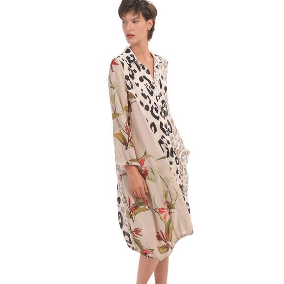 Alembika Women's Cheetah Floral Print Cat Wonderful Dress Multicolor Size 6 - Picture 2 of 13